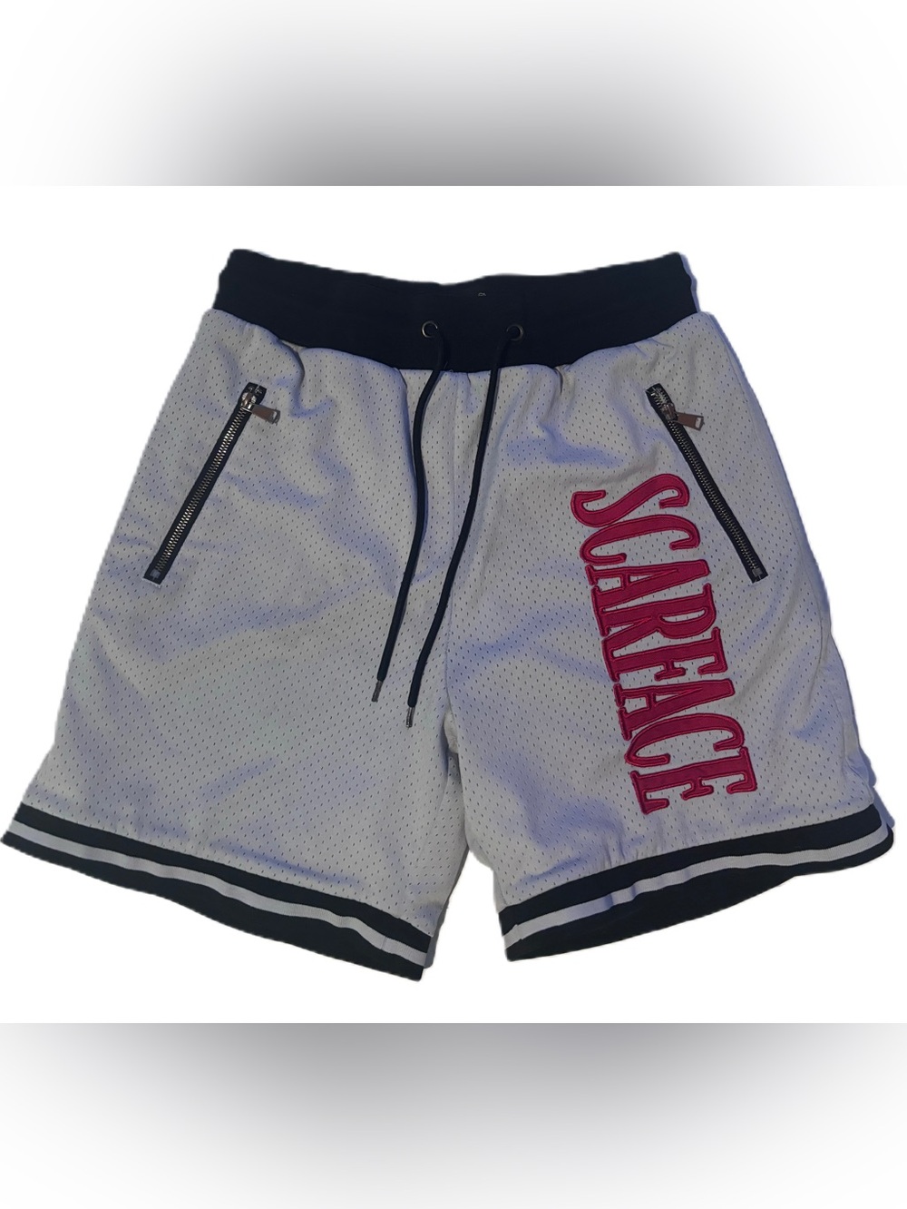 Shoe Palace SCARFACE Gray Red Black Athletic Mesh Shorts Limited Release Men’s M